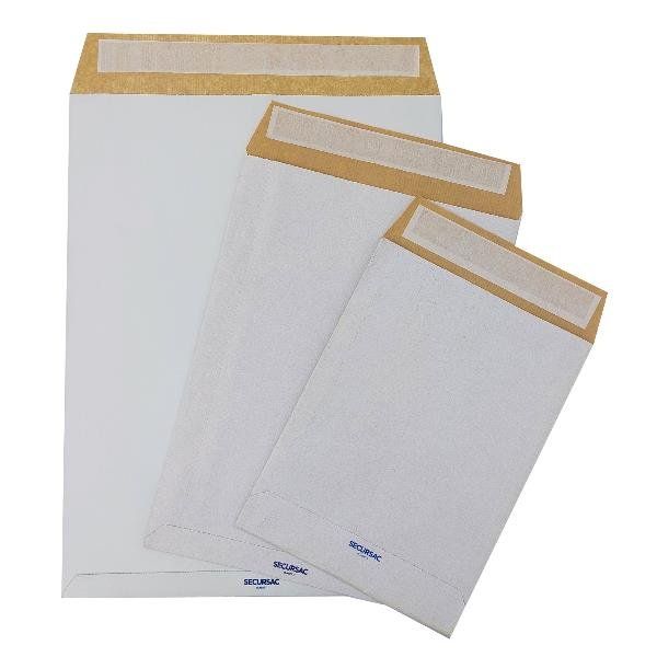 Sacchetto Secursac - antistrappo - A4 - 25 x 35 x 4 cm - 130 gr - bianco - Blas…