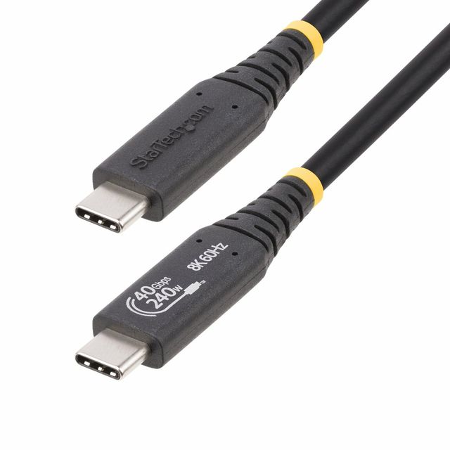StarTech.com 1m (3.3ft) USB4 Cable, USB-IF Certified USB-C Cable, 40 Gbps - Cav…