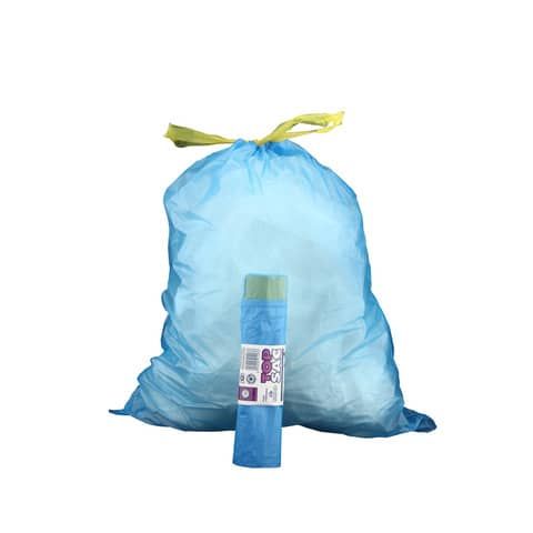 Sacchi immondizia per rifiuti inorganici Rolsac 27 L 50x60 cm - 16 µm azzurro -…