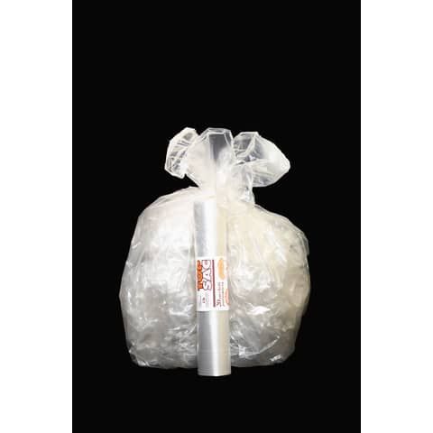 Sacchi immondizia per rifiuti inorganici Rolsac 27 L 50x60 cm - 16 µm trasparen…