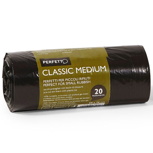 Sacchi per rifiuti Classic Small - 55x70 cm - 45 L - 10 micron - nero - Perfett…