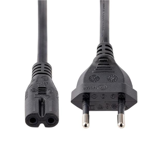 StarTech.com Cavo di Alimentazione CA da 2m, Spina Europlug a C7, 2.5A-250V, 18…
