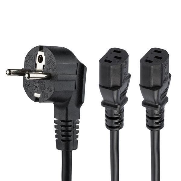 StarTech.com Cavo di Alimentazione per Computer a Y da 2 m; Cavo Splitter da Sc…