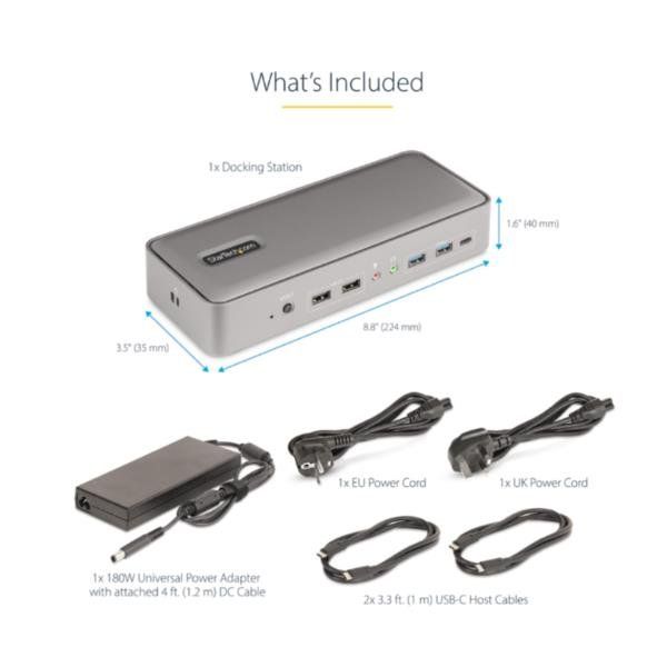 StarTech.com KVM Docking Station USB-C per due laptop, docking station DisplayP…