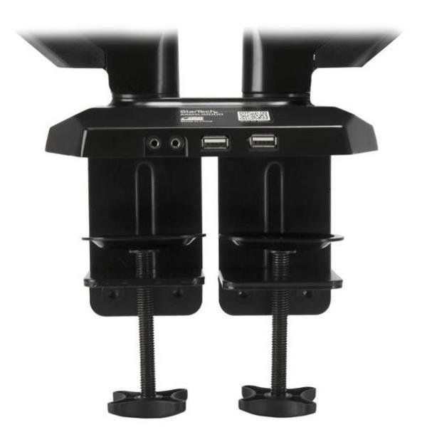 StarTech.com Supporto a Doppio Braccio per dual Monitor con 2 porte USB e Audio…
