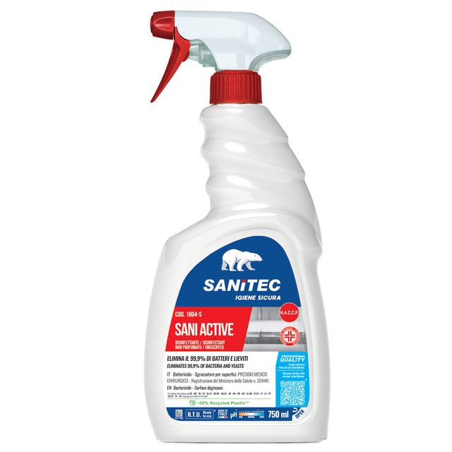 Sanitec SANI ACTIVE - Sgrassante / disinfettante - liquido - spray in flacone -…