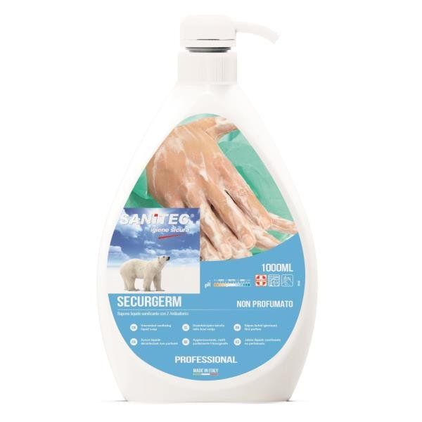 Sapone liquido Securgerm - con antibatterico - dispenser 1 L - Sanitec