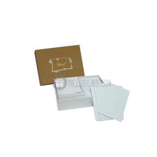 Scatola 100 biglietti + 100 buste - Bristol - bianco - 7,5 x 11,2 cm - Rex Sado…