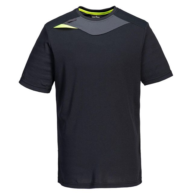 T-shirt DX4 - maniche corte - antibatterica - taglia M - nero - Portwest