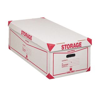 Scatola Storage - con coperchio - 38,5 x 26,4 x 75,5 cm - bianco e rosso - Esse…