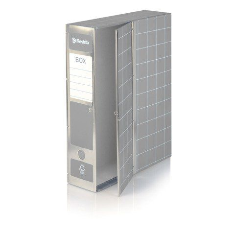 Scatola archivio Box1 - dorso 9 cm - 37,5 x 29,5 cm - grigio - Resisto
