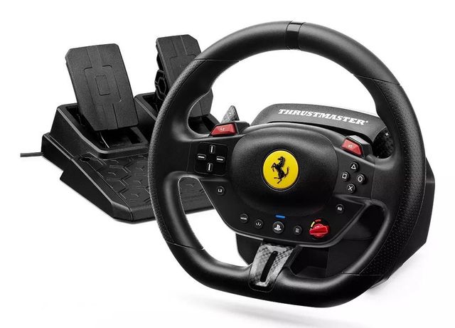 THRUSTMASTER T98 FERRARI 296 GTB VOLANTE E PEDALIERA PER PS5 PS4 PC USB SU LICE…