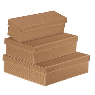 Scatola in cartone Onda avana - con coperchio orizzontale - 34 x 18,5 x 9,5cm -…