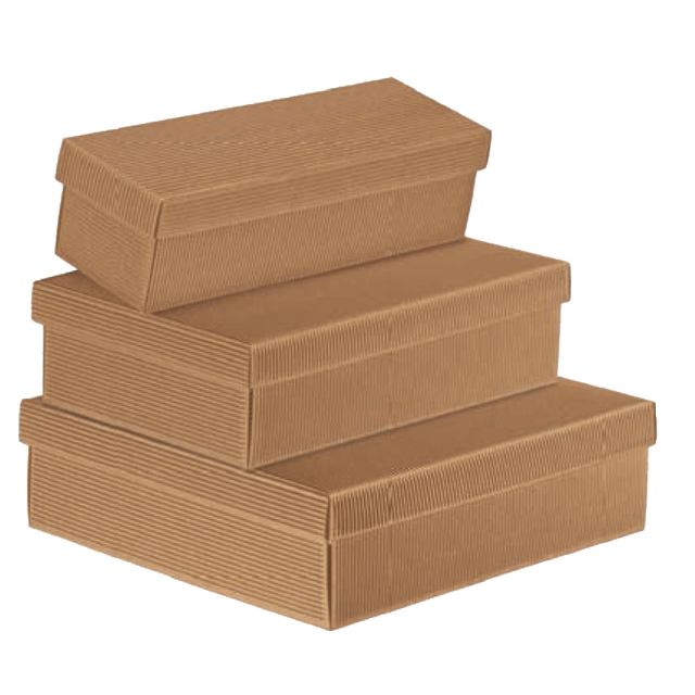 Scatola in cartone Onda avana - con coperchio orizzontale - 34 x 18,5 x 9,5cm -…