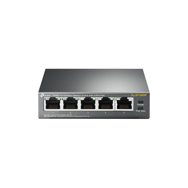TP-Link TL-SF1005P - Switch - unmanaged - 5 x 10/100 (4 PoE) - desktop - PoE (5…