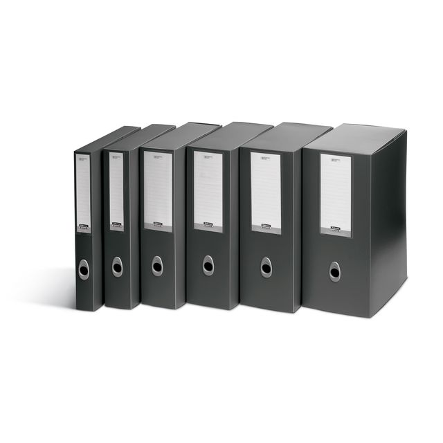 Scatola progetto Plus Vip - 34,5 x 24,5 cm - dorso 4 cm - grigio antracite - Fe…