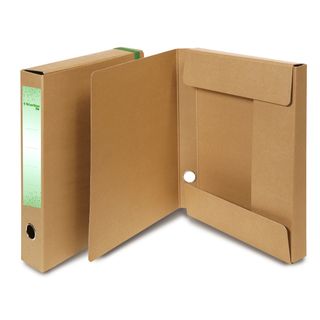 Scatola progetto con elastico - cartone FSC - dorso 6 cm - 25x35 cm - avana - S…