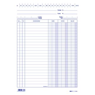 Schede - dare/avere/saldo - 21 x 15 cm - Edipro - conf. 100 pezzi