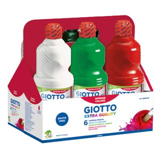 Schoolpack 6 flaconi tempera pronta - 1000ml - colori assortiti - Giotto