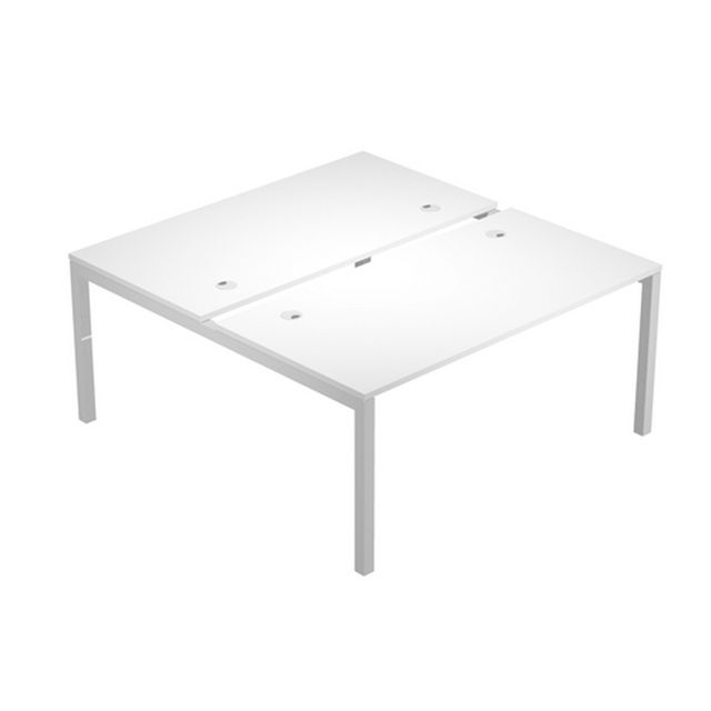 Scrivania Agorà a 2 postazioni contrapposte - 180 x 168 x 72,5 cm - bianco