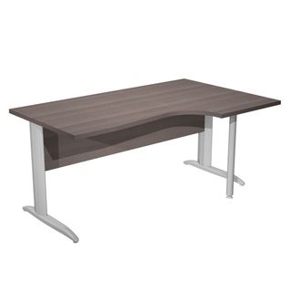 Scrivania Compact Destro Easy - 160 x 60/80/100 cm - Frassino toscano/grigio cr…