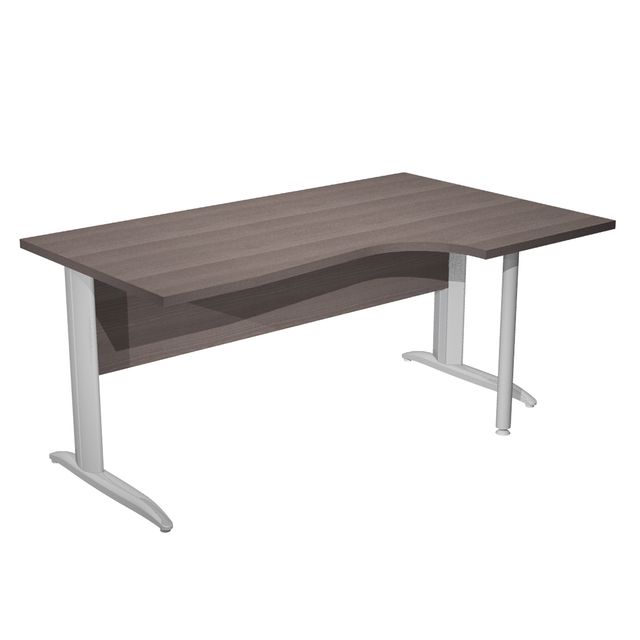 Scrivania Compact Destro Easy - 160 x 60/80/100 cm - Frassino toscano/grigio cr…