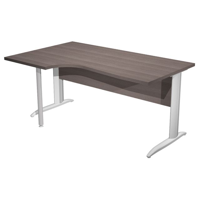 Scrivania Compact Sinistro Easy - 160 x 60/80/100 cm - Frassino toscano/grigio …