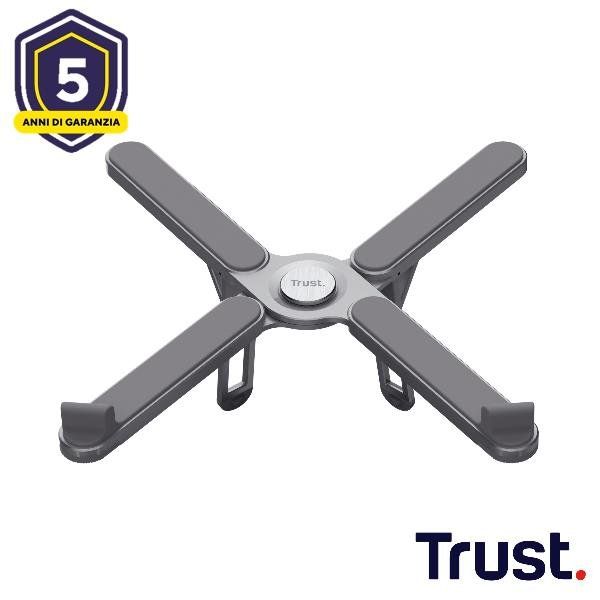 TRUST MACY SUPPORTO PER NOTEBOOK FINO A 17" MAX 20 KG PIEGHEVOLE IN ALLUMINIO G…
