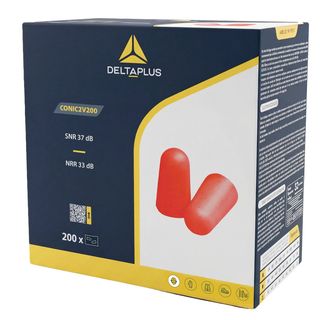 Tappi auricolari monouso - diametro 12 mm - SNR 37 dB - rosso - Deltaplus - dis…
