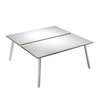 Scrivania Skinny Metal a 2 postazioni contrapp. - 120 x 166 cm - bianco