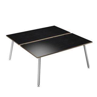 Scrivania Skinny Metal a 2 postazioni contrapp. - 120 x 166 cm - bianco / nero …