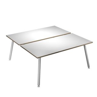 Scrivania Skinny Metal a 2 postazioni contrapp. - 140 x 166 cm - bianco