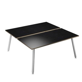 Scrivania Skinny Metal a 2 postazioni contrapp. - 140 x 166 cm - bianco / nero …