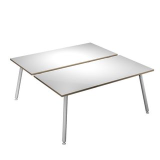 Scrivania Skinny Metal a 2 postazioni contrapp. - 160 x 166 cm - bianco