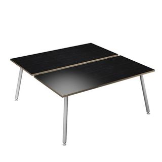 Scrivania Skinny Metal a 2 postazioni contrapp. - 160 x 166 cm - bianco / nero …