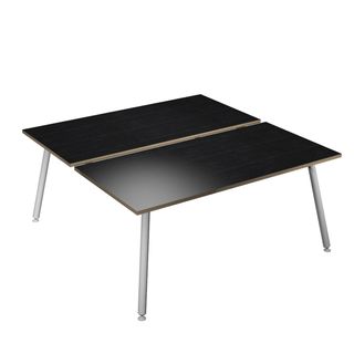 Scrivania Skinny Metal a 2 postazioni contrapp. - 180 x 166 cm - bianco / nero …