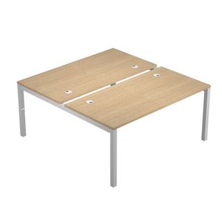Scrivania a 2 postazioni contrapposte Agorà - 180 x 168 x 72,5 cm - rovere