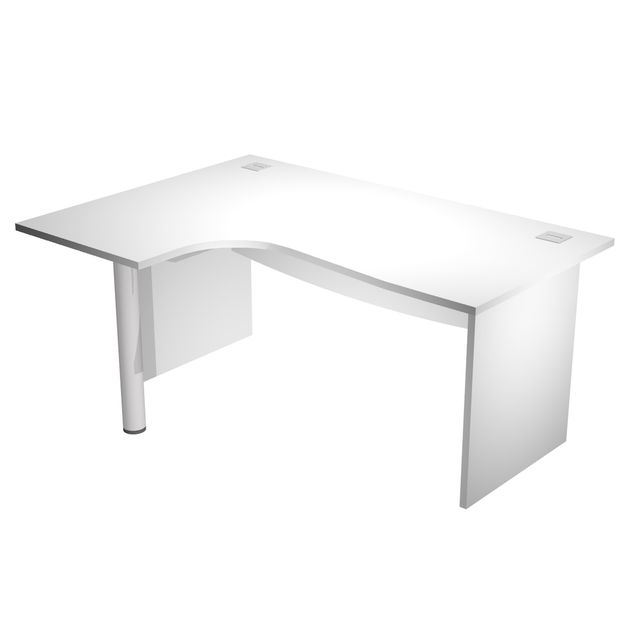 Scrivania compact Agorà - fianco sx melaminico - L160 x P120/80/60 x H73 cm - c…