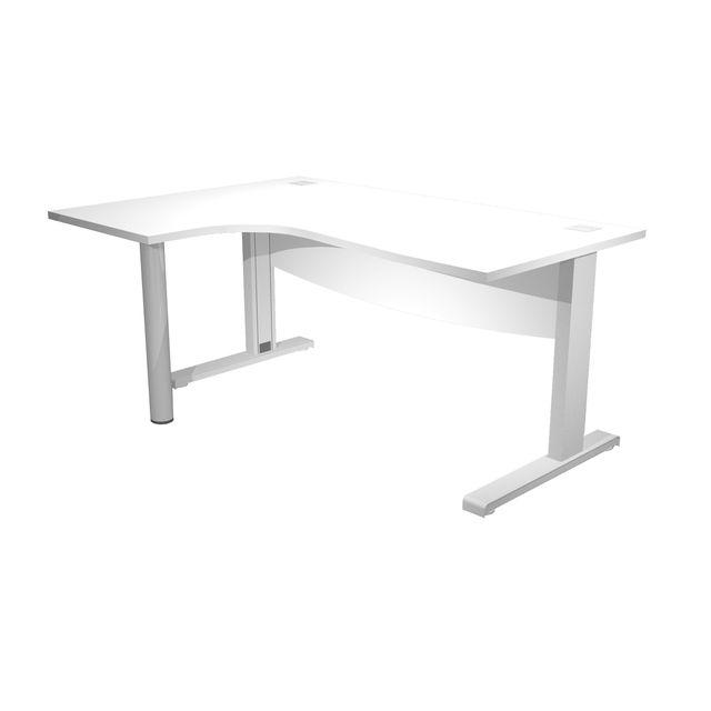 Scrivania compact Agorà - fianco sx metallico - L 160 x P120/80/60 x H 73 cm - …