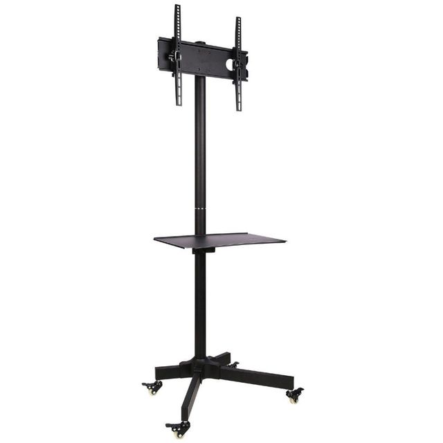 Techly ICA-TR21 Supporto TV mobile 23-55" fino a 55kg con ripiano AV regolabile
