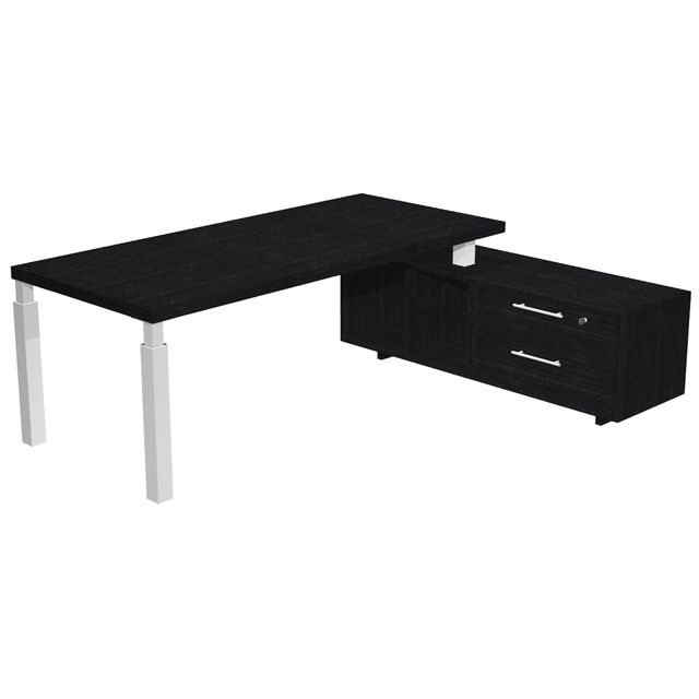 Scrivania direzionale Prestige Quadro - con mobile di servizio - 180 x 90 cm - …