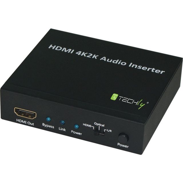Techly IDATA HDMI-AI4K Inseritore audio SPDIF 5.1CH, analogico 3.5mm 2CH a HDMI…