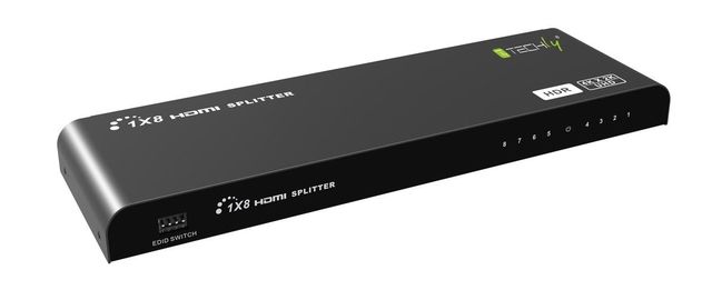 Techly IDATA HDMI2-4K8HDR Splitter HDMI 2.0 4K@60Hz 1x8 attivo HDR EDID