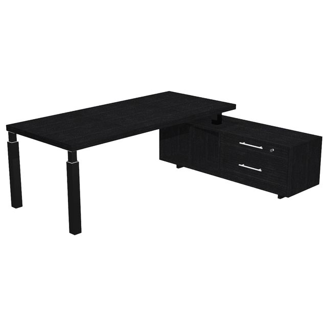 Scrivania direzionale Prestige Quadro - con mobile di servizio - 210 x 90 cm - …
