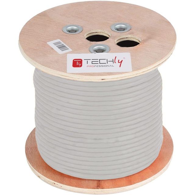 Techly ITP-C6A-FLS305 Cavo Twisted Pair Cat6A SFTP 305m 100% CU Grigio