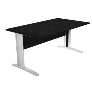 Scrivania lineare Easy - 160 x 80 x 72 cm - Nero venato/grigio cromato