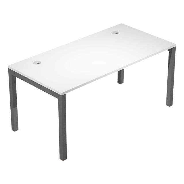 Scrivania singola Agorà - 160 x 80 x 74,6 cm - Bianco/antracite