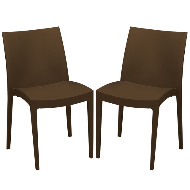 Sedia Venice - 51 x 49 x 80 cm - polipropilene - moka - Grandsoleil - conf. 2 p…