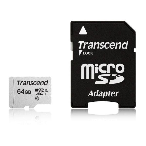 Transcend 300S - Scheda di memoria flash (adattatore in dotazione) - 64 GB - UH…