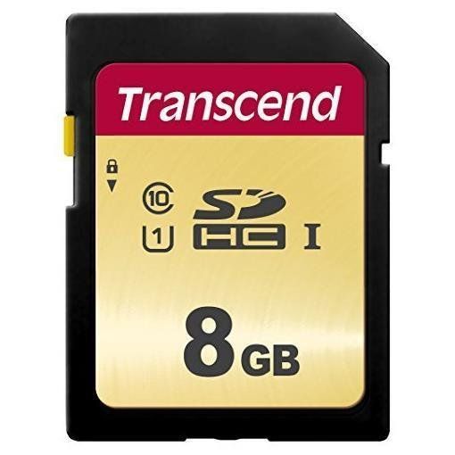 Transcend 500S - Scheda di memoria flash - 8 GB - UHS-I U1 / Class10 - UHS-I SD…